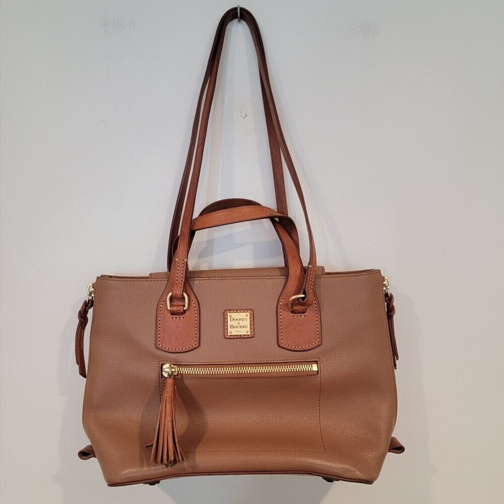 Dooney & Bourke Morgan Leather Shoulder Bag Satchel Tote Brown Convertible